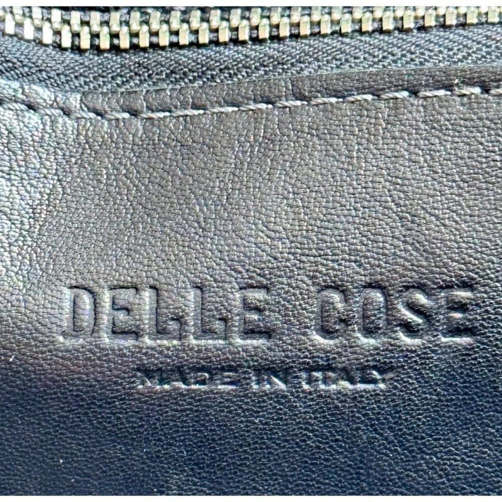 Delle Cose Poste Italia Black Leather Crossbody Italian Made Purse Dust Cover